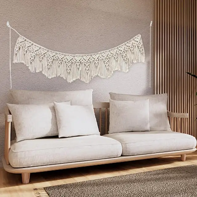 Makrame Fal Függő Gobelin Kézi Szövött Színes Modern Boho Fali Dekoráció Lógó Művészet Bohém Kézművesség - Image 5