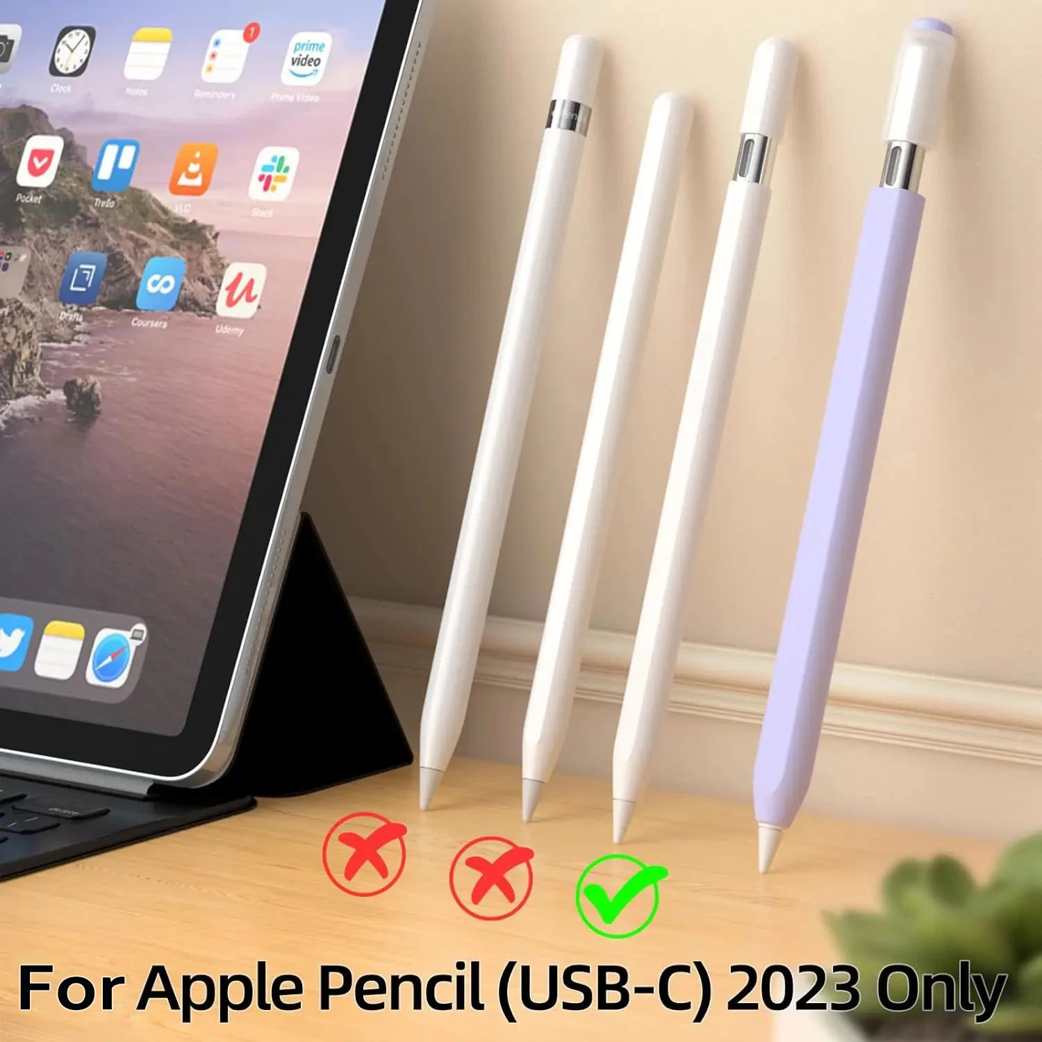 Pencil Case Cover For Apple Pencil 3 USB C Lightweight Soft Drop-proof Soft Silicone Protective Case