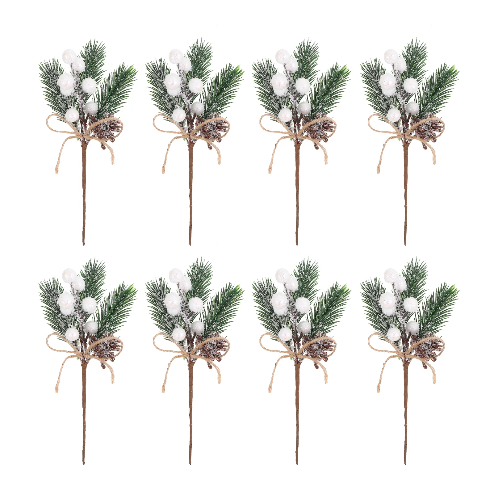 

20Pcs Christmas Simulation Berry Pine Needle Diy Green Pine Ornament Simulation Christmas Pine Picks Stems DIY Wreath