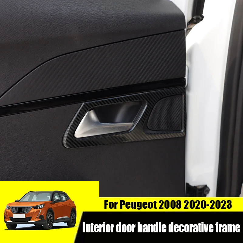 

Для Peugeot 2008 2023 2022 2021 2020 ручка для интерьера декоративная наклейка для внутренней двери чаша рамка декоративная наклейка для интерьера