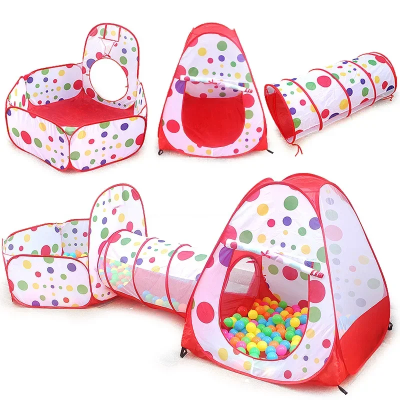 Children Ball Pool Tent Portable Ball Pit Play Tent Balloon Playpen Crawling Tunnel Kid Playground Yard Room Pool Kids Gifts