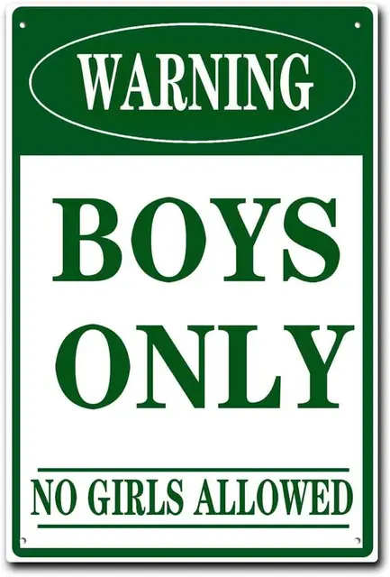 Boys Only Metal Sign Funny No Trespassing No Girls Allowed Tin Signs Green Wall Decor for Bar Son Bedroom Door 8X12inch/Tin Sign