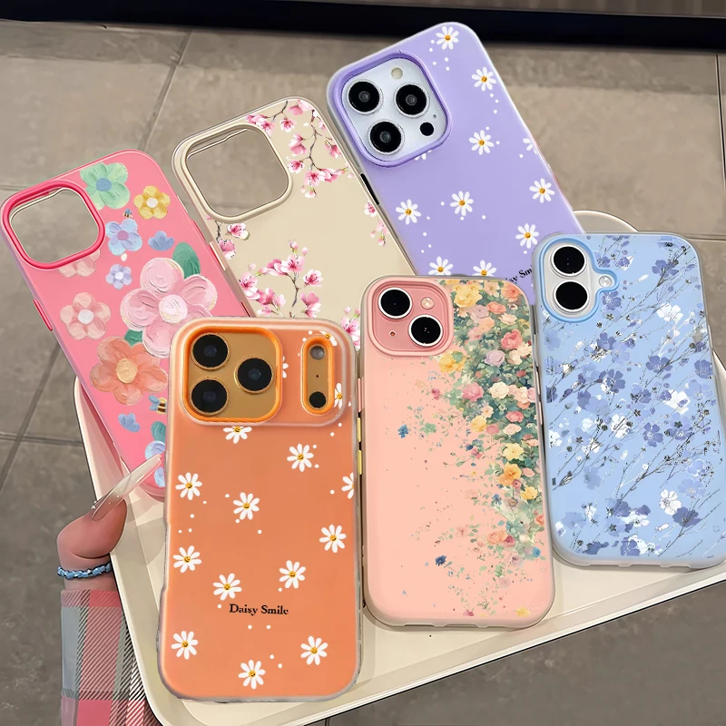 Elegant Floral Hard Case with Dual-Layer Protection