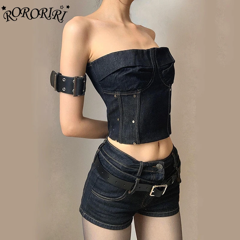 rororiri-steampunk-corsetto-con-borchie-top-pantaloncini-di-jeans-donna-2-pezzi-set-pantaloni-corti-a-vita-bassa-top-a-tubo-impiombato-retro-y2k-streetwear