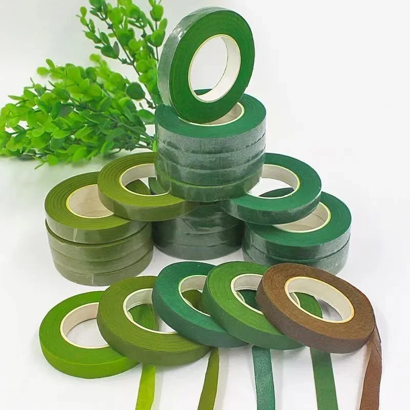 Floral Tapes Self-adhesive Floral Paper Tapes Bouquet Stem Green Floriculture Tape Stamen Wrapping Florist DIY Artificial Flower Supplies