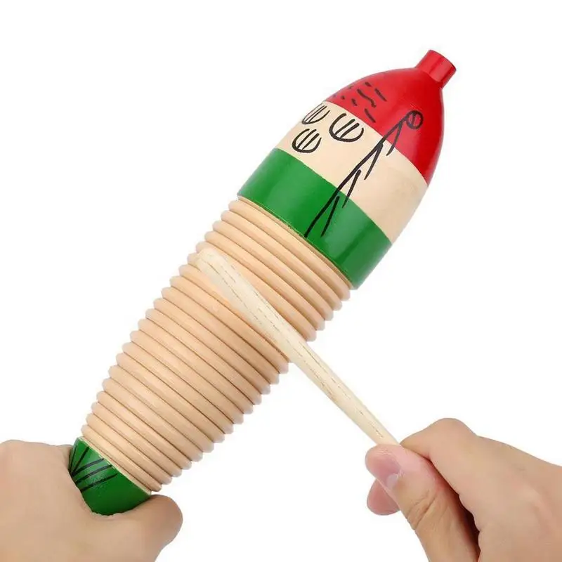 Wooden Guiro Instrument Percussion Guiro Instrument Wooden Hand Music Toy Percussion With Scraper Fish Shape musical percussion instruments