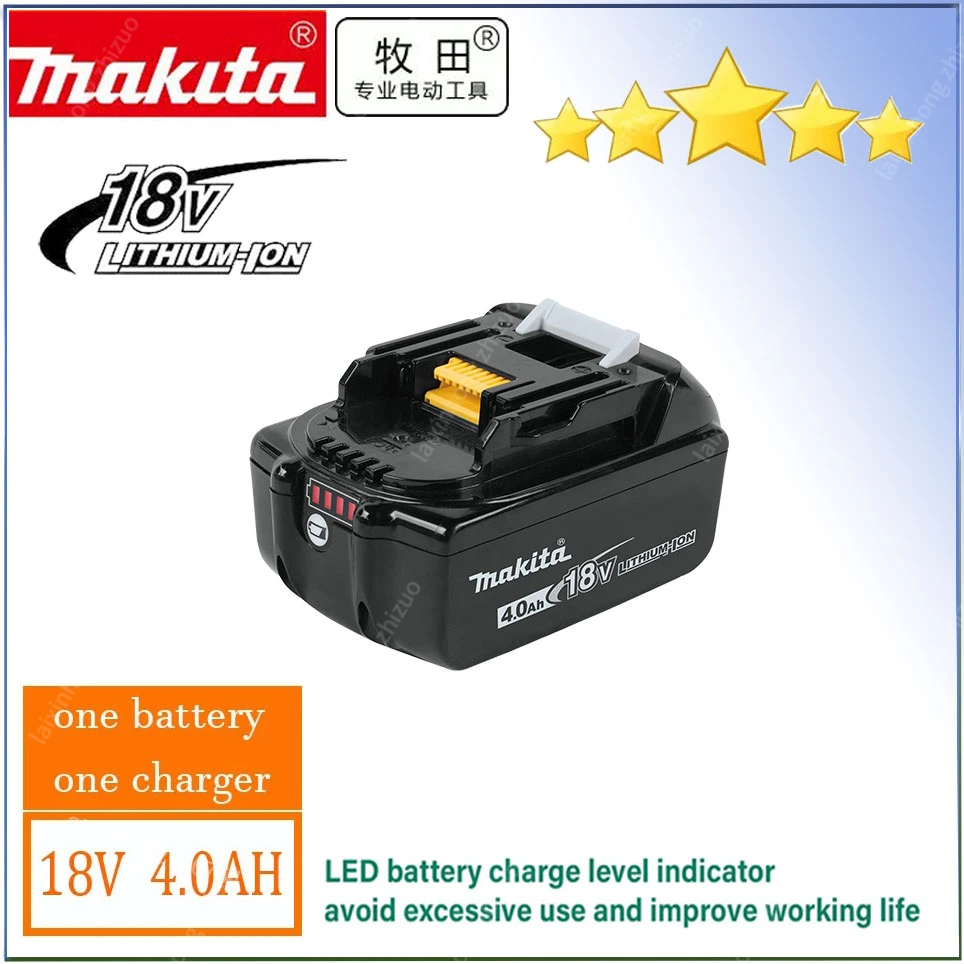 

18V 4.0Ah Makita Original With LED lithium ion replacement LXT BL1860B BL1860 BL1850 Makita rechargeable power tool battery 4000