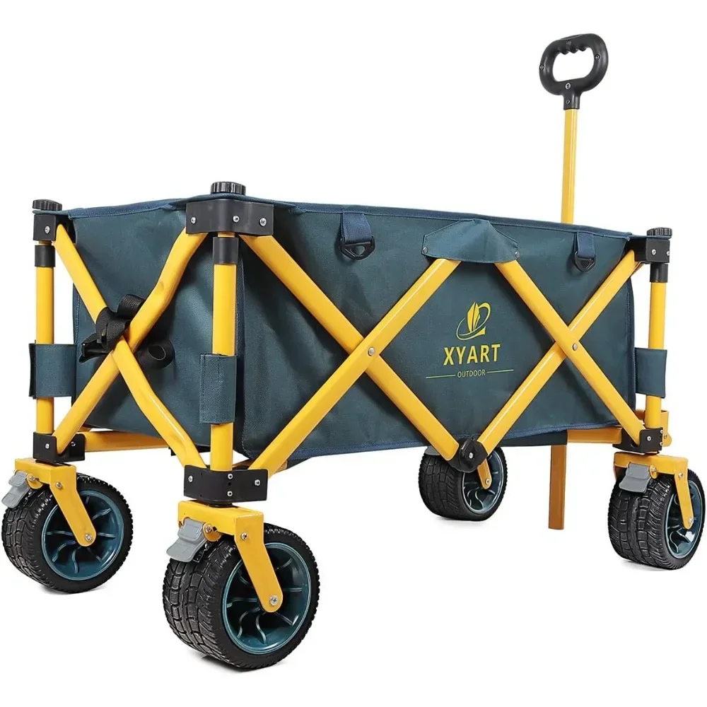 

Garden Carts, Collapsible Wagon Carts Utility Heavy Duty for Outdoor Camping Beach Gardens with Big Wheels, Garden Cart