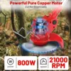 24V Cordless Grass String Trimmer 21000RPM Electric Lawn Mower Weed Adjustable Foldable Cutter Garden For Makita with 2 Battery 4