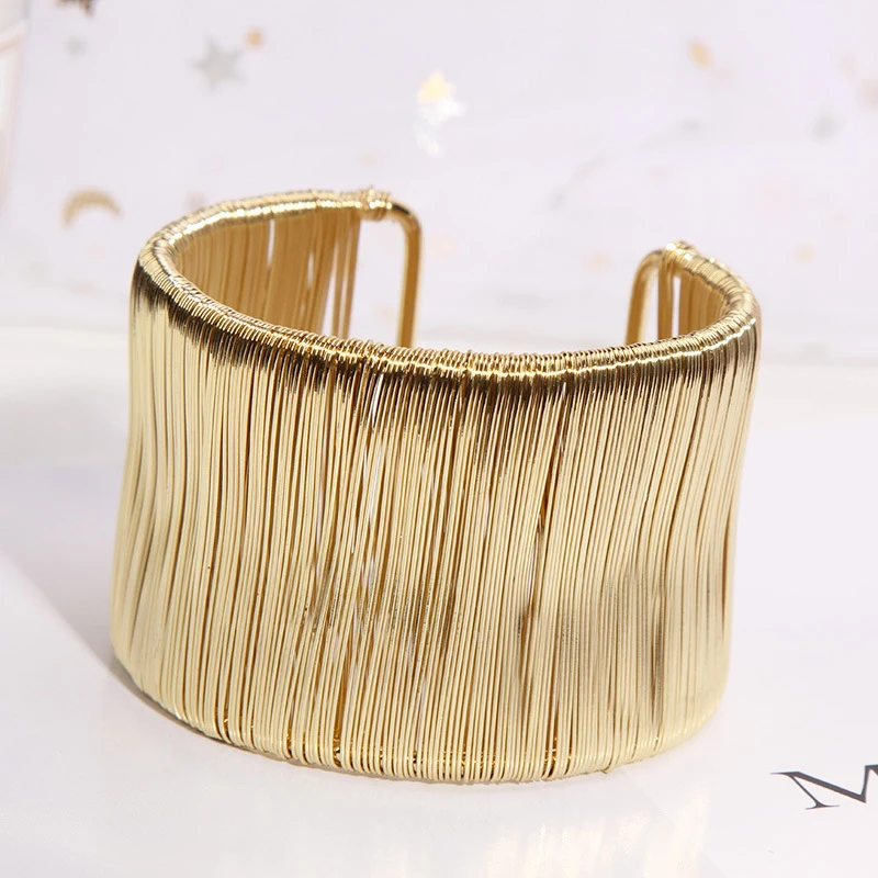 Fashion Open Cuff Women Bracelet Bangle Punk Metal Wire