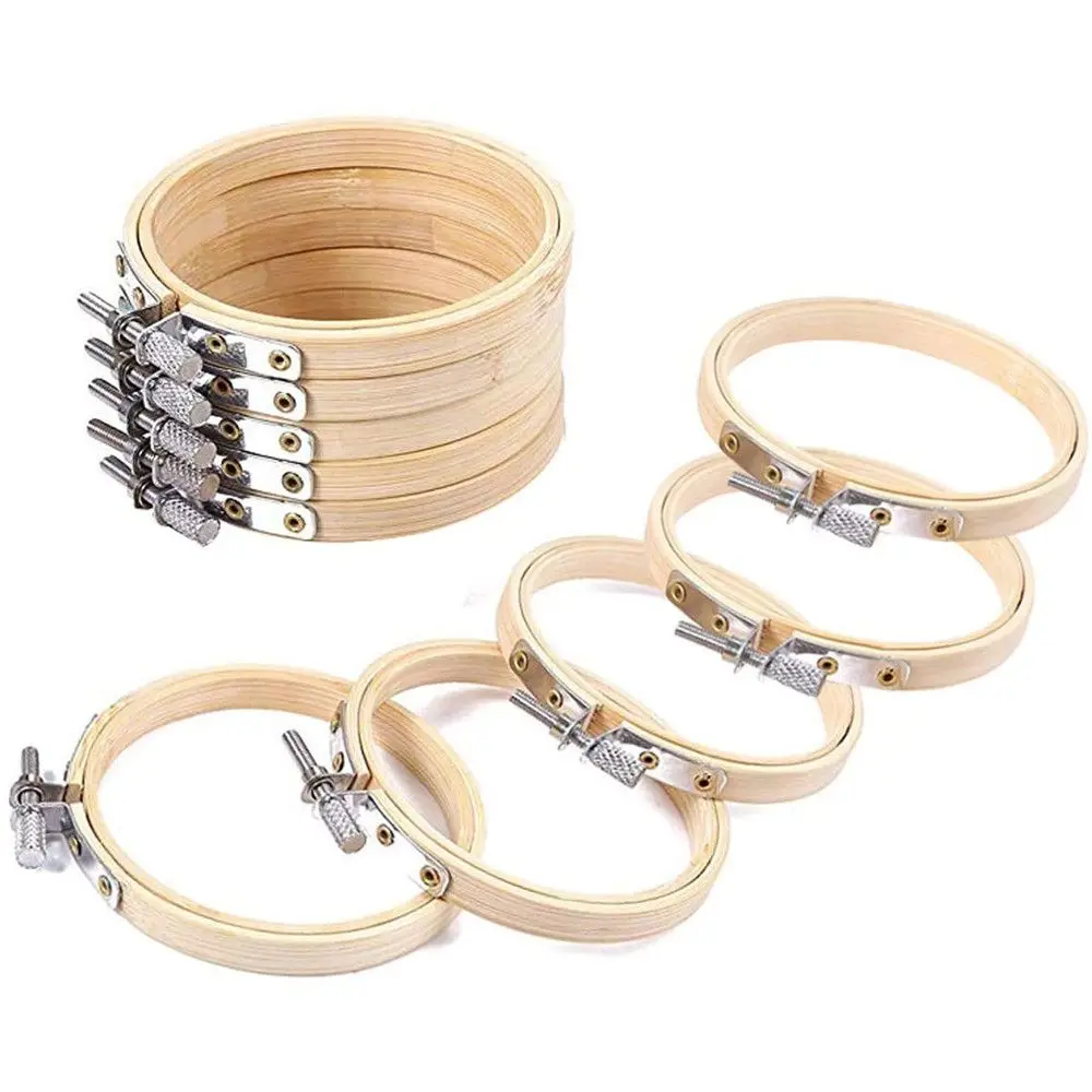 Embroidery Hoop 1Pc 8-30cm Wooden Embroidery Hoops Frame Set Bamboo Embroidery Hoop Rings DIY Cross Stitch Needle Round Loop Craft Tool