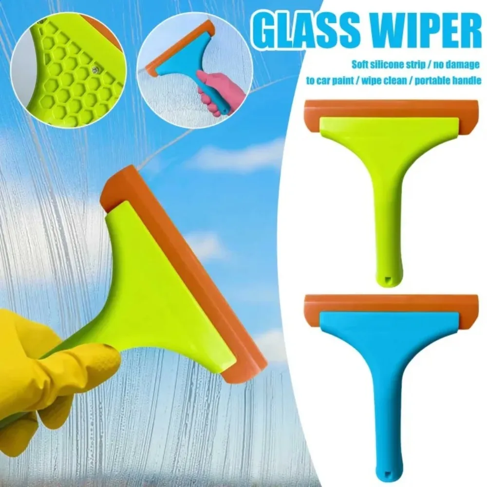 Flexible Silicone Squeegee Mini Water Wiper Shower Household Gadgets car Glass Wiper Windshield Window Clean tool with hanging 2