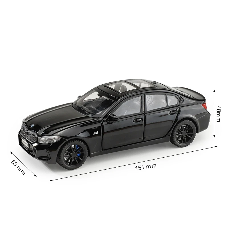 1/32 BMW 320i Sedan Miniature Diecast Toy Car Model Sound & Light Doors Openable Educational Collection Gift for Children Boy 2