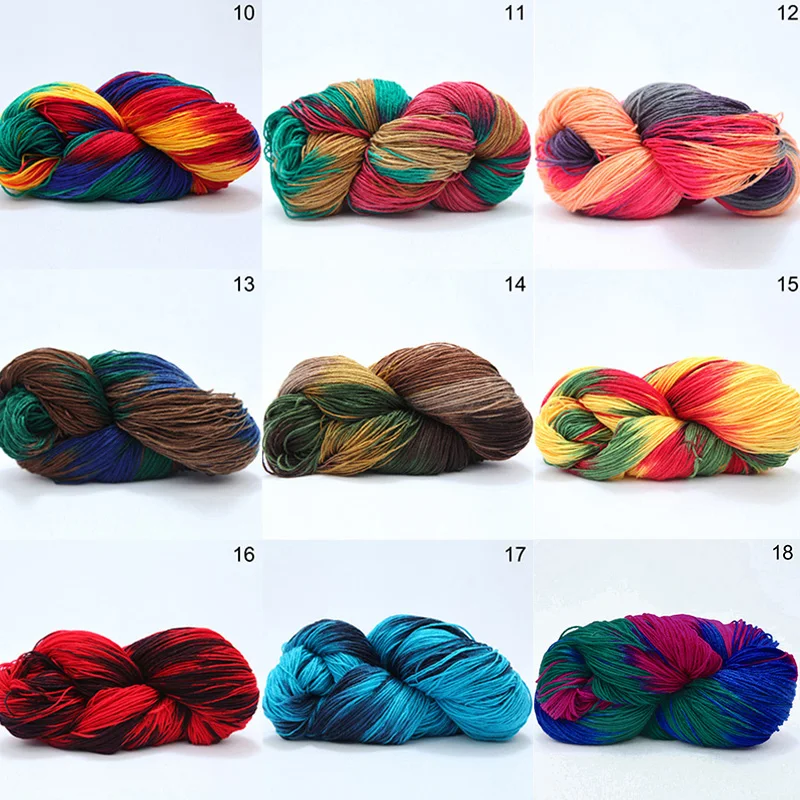 Description Picture 3 of itemAcrylic Wool Yarn Duan Dyed Four Strand DIY Woven Knitting Sweater Sock Scarf Colorful Crochet Yarn Sewing пряжа для вязания 뜨개실