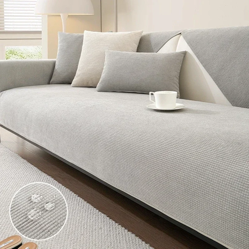 Sofa Cover Polar Fleece Anti-Slip Sofas Mat Couch Armrest Backrest Towel Furniture Protector For Living Room