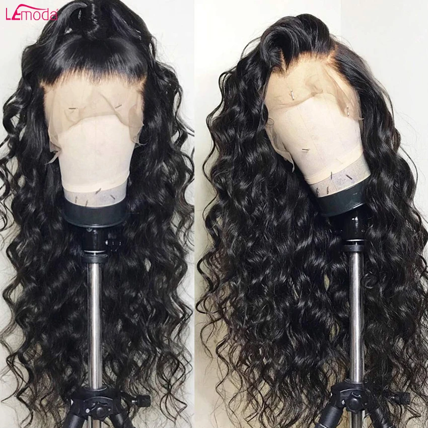 

13x4 13x6 Lace Front Wig Loose Deep Wave Wig HD Transparent Lace Frontal Brazilian Remy Human Hair Wigs 30 32 Inch Lemoda