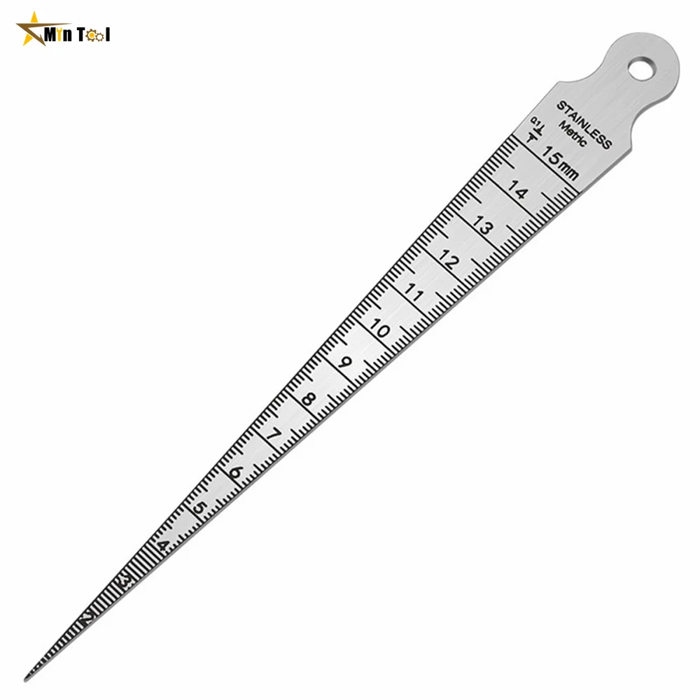 Taper Gauge Feeler 1-15mm Stainless Steel Gap Hole Measuring Tool Double Side Wedge Aperture Scale Measuring Tool