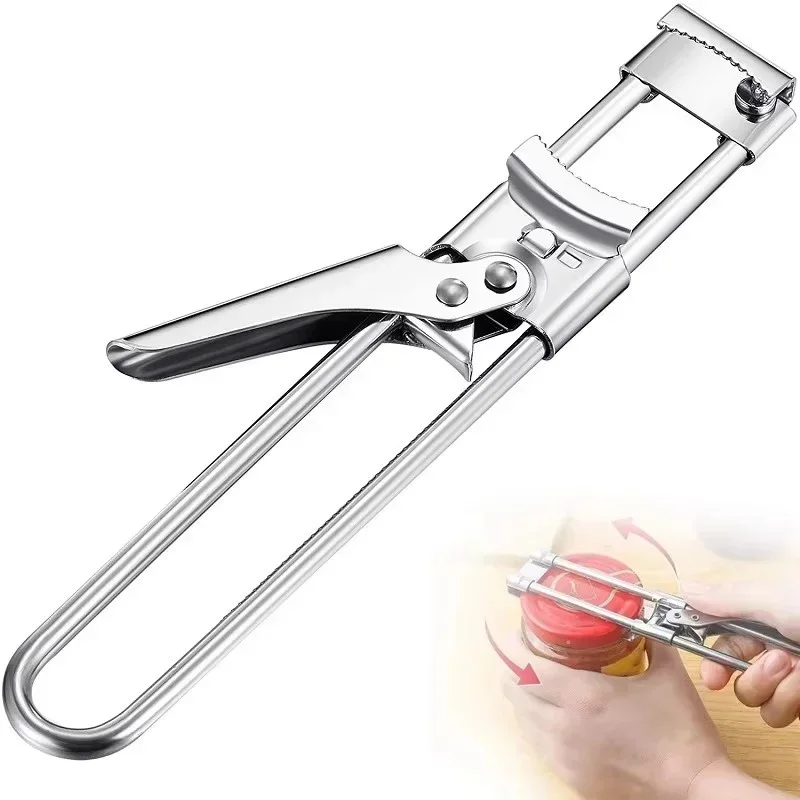 Adjustable Multi-Function Bottle Opener Stainless Steel Lids Off Jar Opener Labor-Saving Screw Can Kitchen Tools