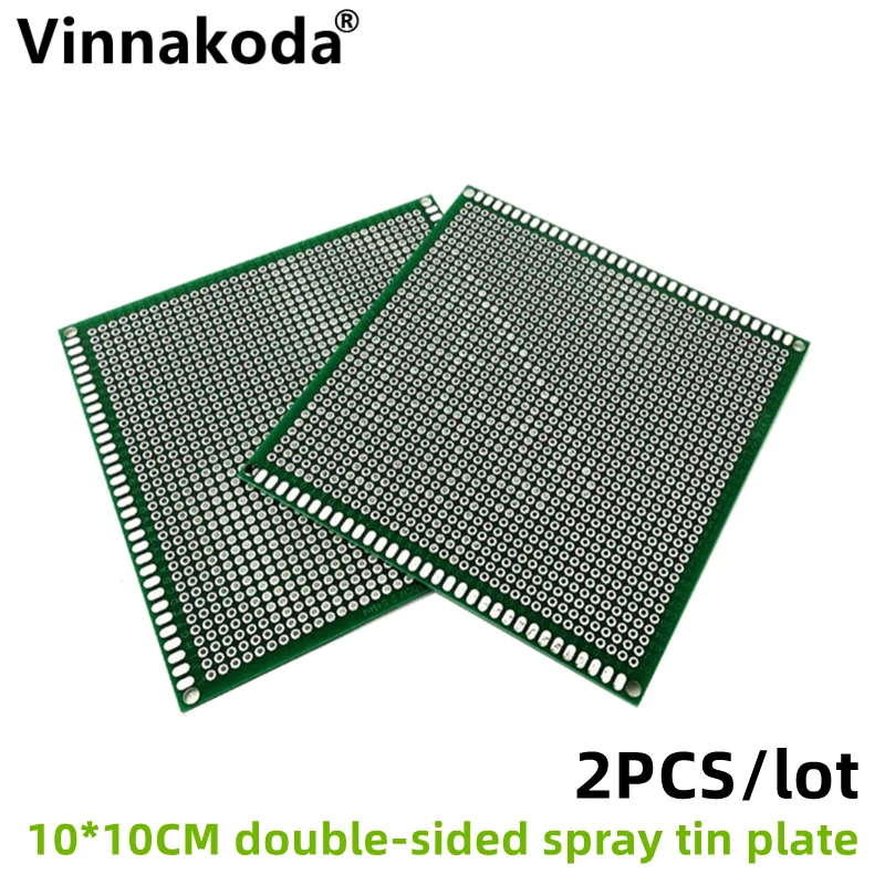 2PCS 10*10CM double-sided spray tin 1.6 thick 2.54 pitch universal board universal circuit board hole board PCB 10 15 universal board 10cm 15cm experimental board circuit board wire board hole board