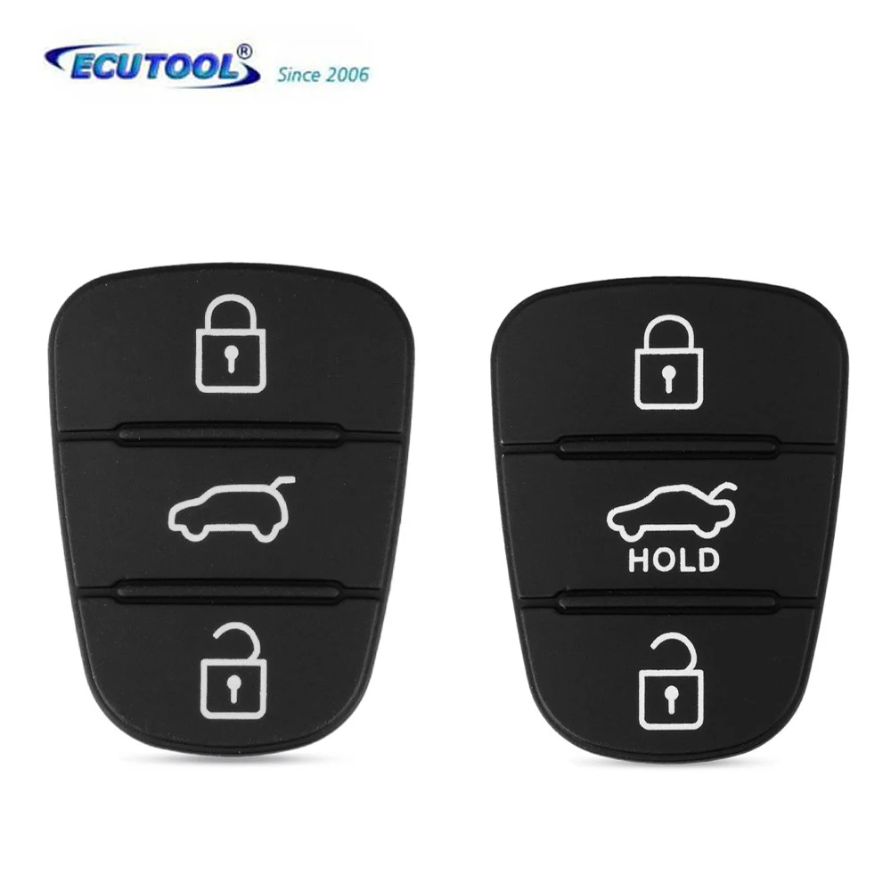 

ECUTOOL 10pcs X 3 Hold Buttons Remote Key Fob Case Rubber Pad For Hyundai I10 I20 I30 IX35 For Kia K2 K5 Rio Sportage Flip Key