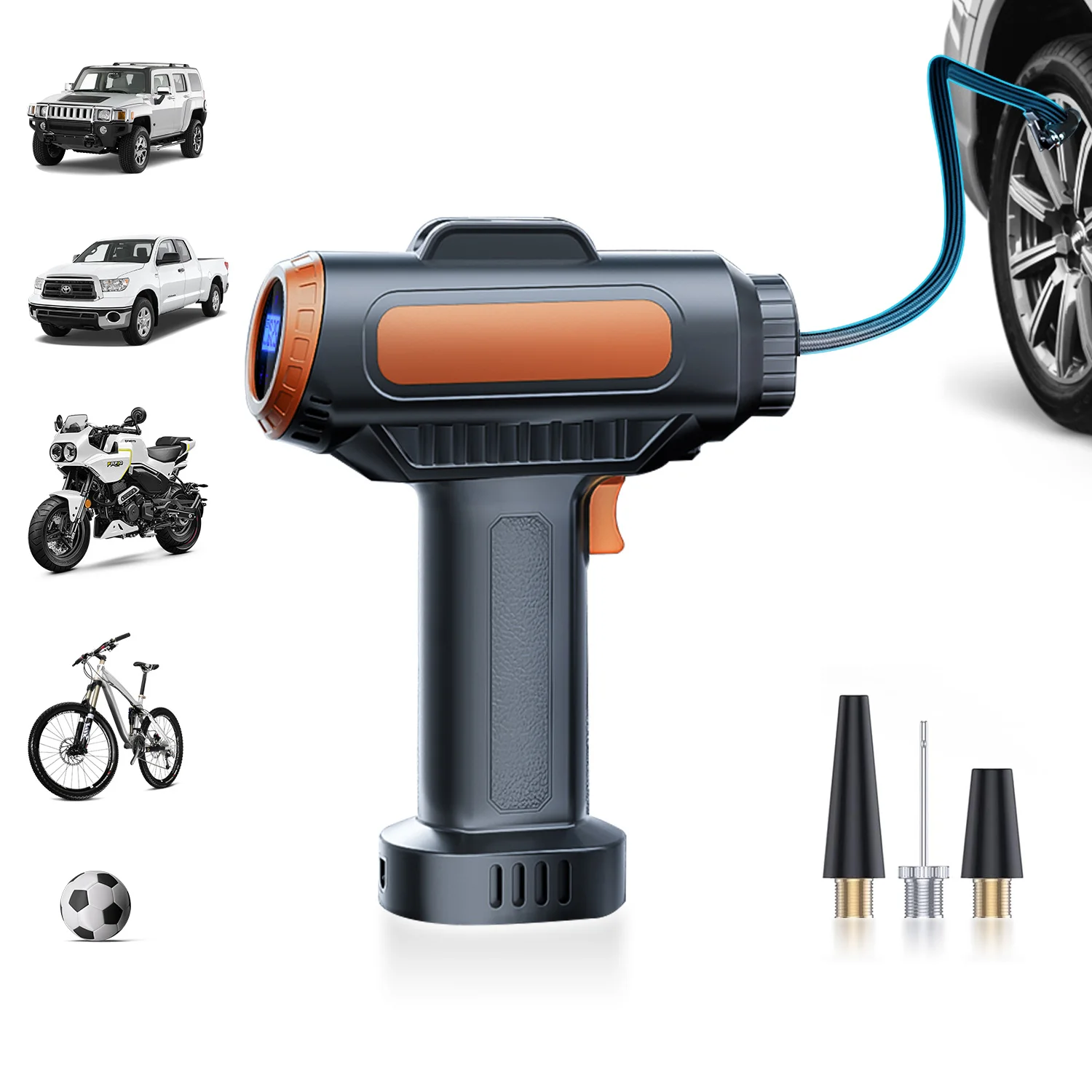 BELIBUY Car tyre inflator portable tire inflator Air injector Tire Air pump Suitable for cars, motorcycles, bicycles