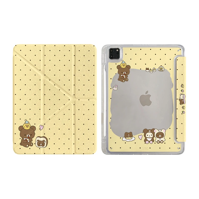 Chic Black & White Polka Dot Tri-Fold iPad Case