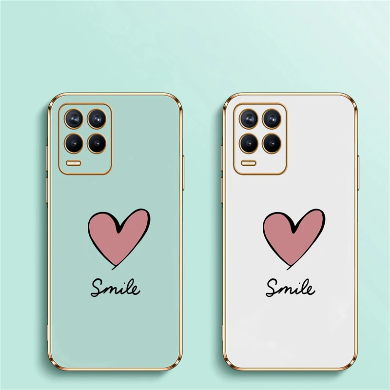 Chic Electroplated Love Heart Phone Case - Soft Silicone Shockproof Cover