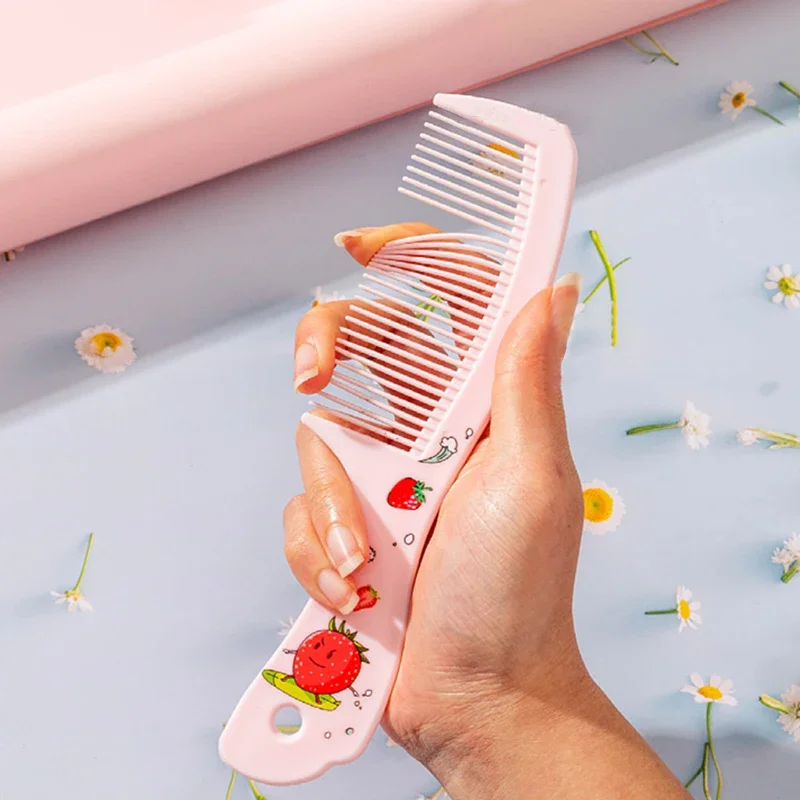 Cute Cartoon Strawberry Mother-kids Hair Brush Comb Baby Anti-static Portable Plastic Hairbrush for Women Bath Health Care Tools