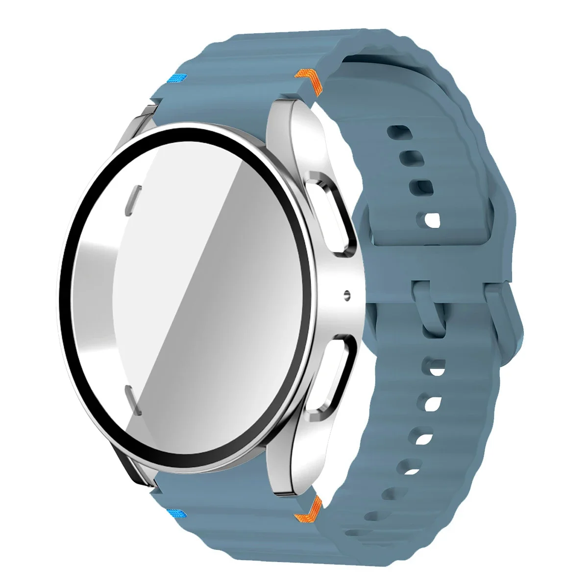 Enhanced Silicone Band and Bumper Case with Tempered Glass Screen Protector
