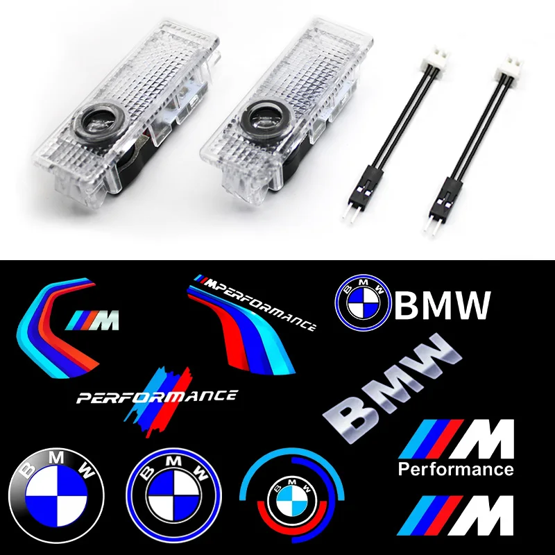 Projecteur LED avec logo de porte de voiture, 2 pièces, lumière de bienvenue pour BMW E87 M Performance E36 E46 E60 E90 E91 E92 E93 F30 F20 M3 X1 X3 X5 X6