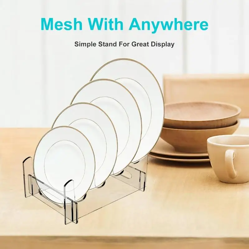 

Acrylic Plate Display Stand Clear Dish Display Holder Multipurpose Transparent Desktop Support Shelves For Books Albums Tablets