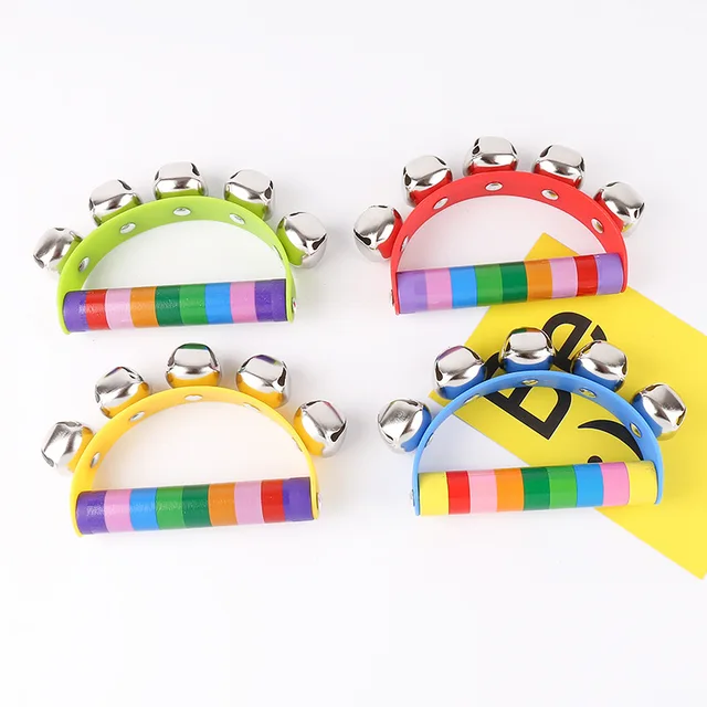 Montessori Wooden Rattles For Baby Sand Hammer Baby Rattle Educational Musical Wooden Toys Development Baby Toys 0 12 Months 3