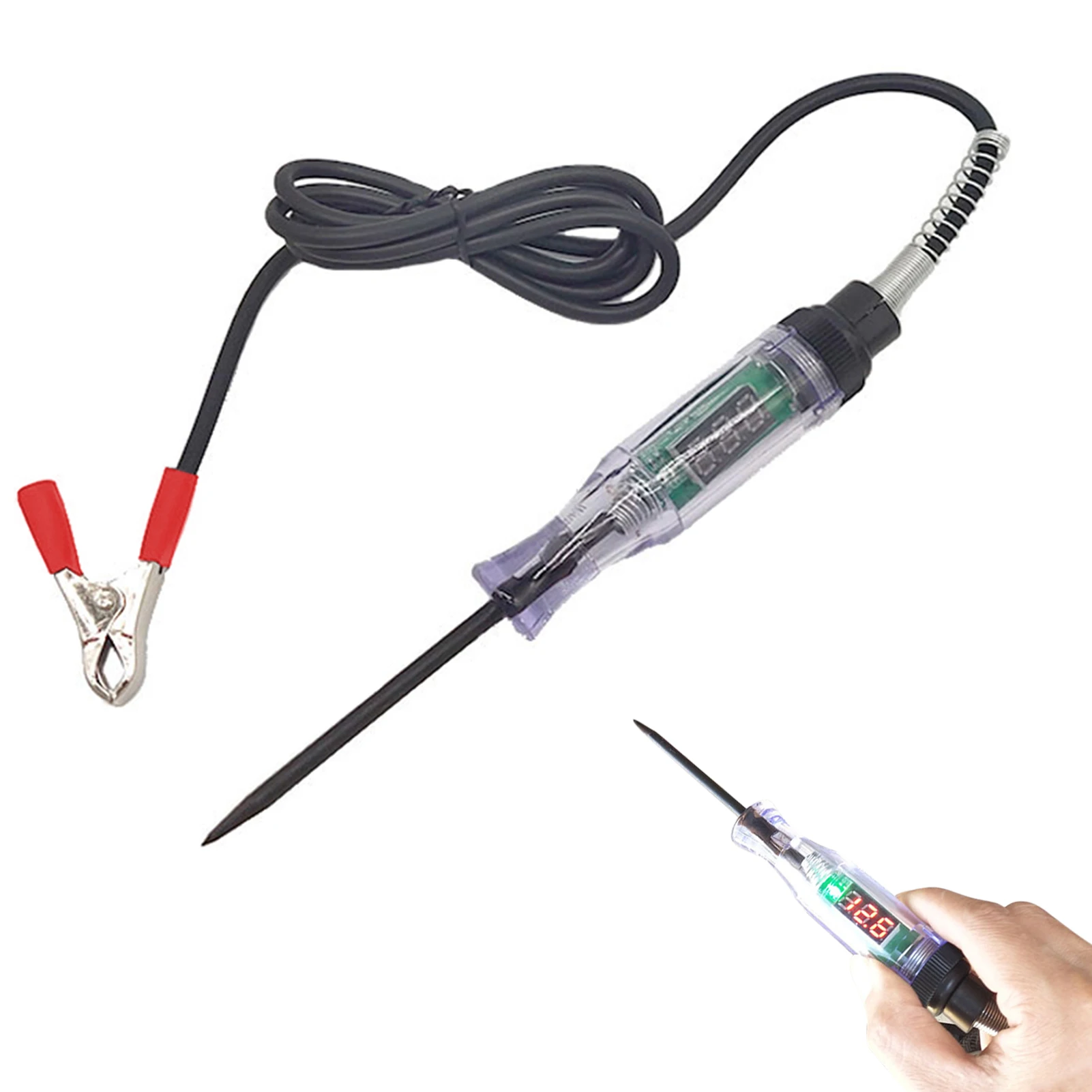 Backlit Digital LCD 3-48V Circuit Tester Car Truck Low Voltage & Automotive Test Light Tester Power Measuring Pen wdct a ct volt ampere characteristic tester voltammetry test equipment secondary circuit secondary ac voltage resistance