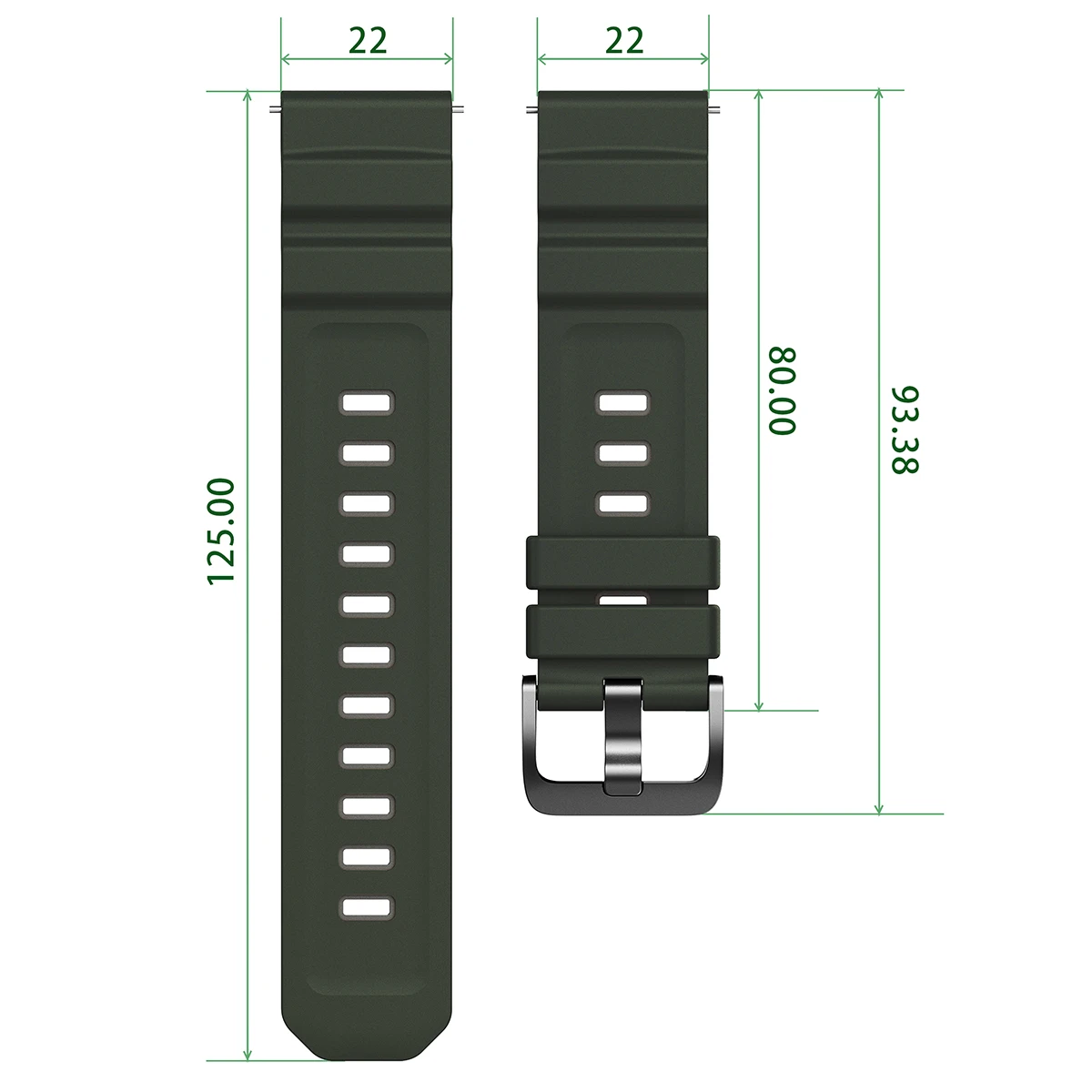 Premium 22mm Silicone Watch Band – Durable and Stylish Replacement Strap