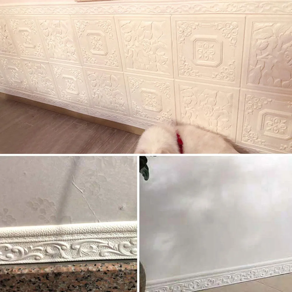 Adhesive Sealing Strips Wall Stickers 10M Self Adhesive Foam Edge Strips Wall Sticker Decorate Waist Line Skirting Line Edge Waterproof DIY Home Office Hotel Bathroom