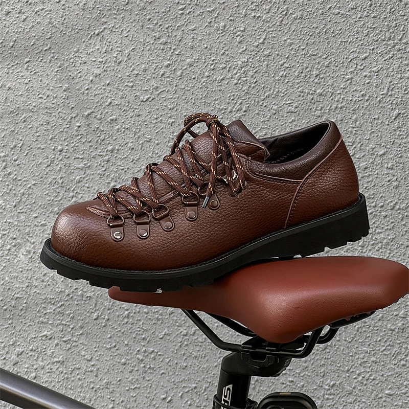 COZOK Fall/Winter 2024 new fashion Personality Quality Men's casual shoes Thick sole comfortable simple waterproof leather charm 4