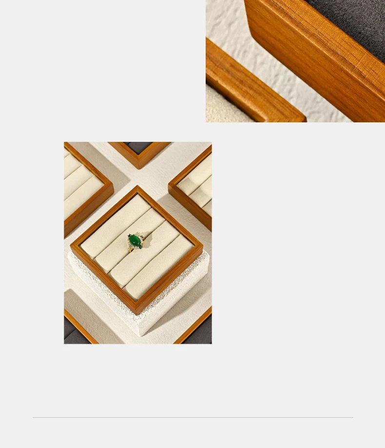 Oirlv New Solid Wooden Ring Display Tray Jewelry Storage Plate For Ring Jewellery Counter Showcase Props Jewellery Organizer