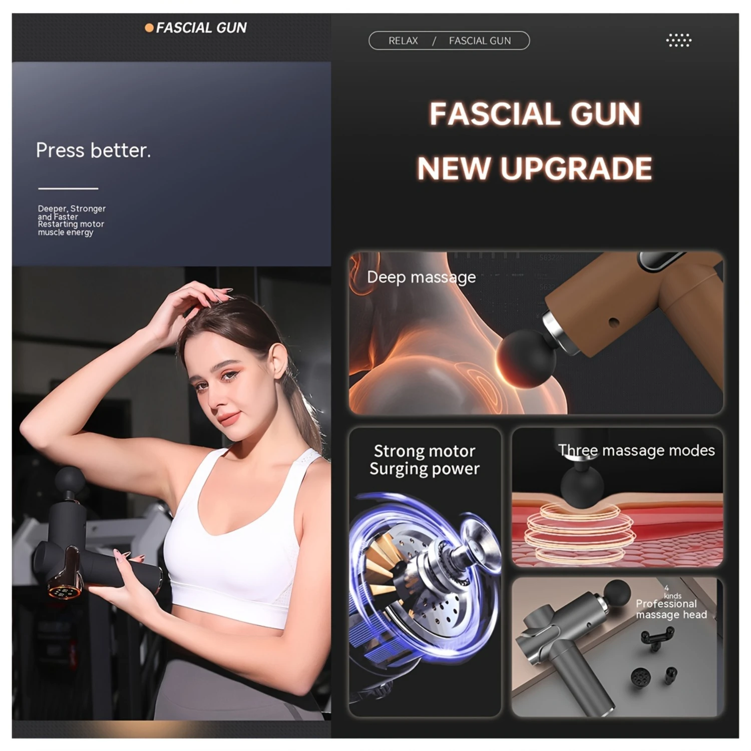 Multifunctional Portable LCD Massage Gun-99-Speed Touch Screen Deep Tissue Massager for Whole Body, Rechargeable Lithium Batte