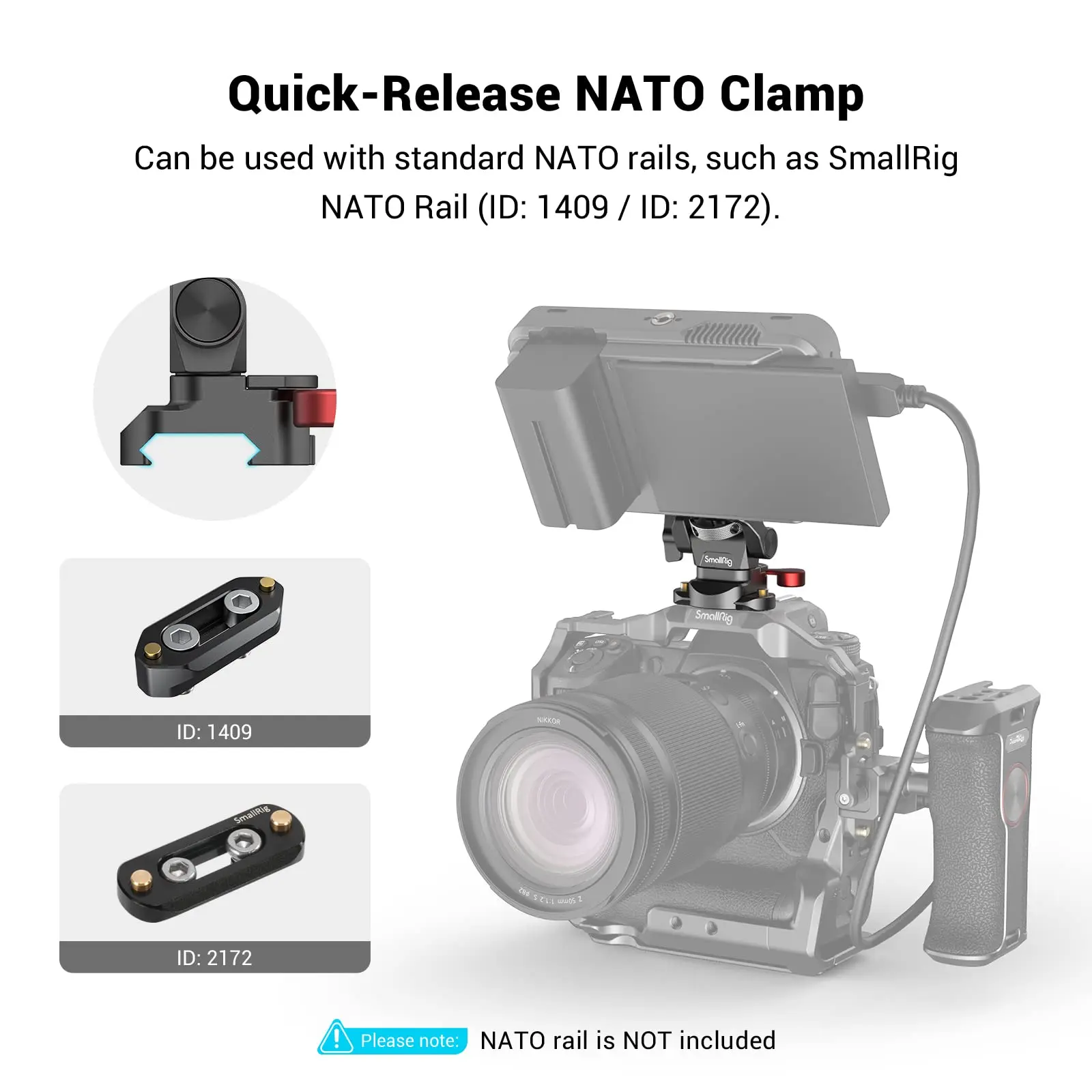 SmallRig 2906B Field Monitor Mount with NATO Clamp Camera Monitor ...