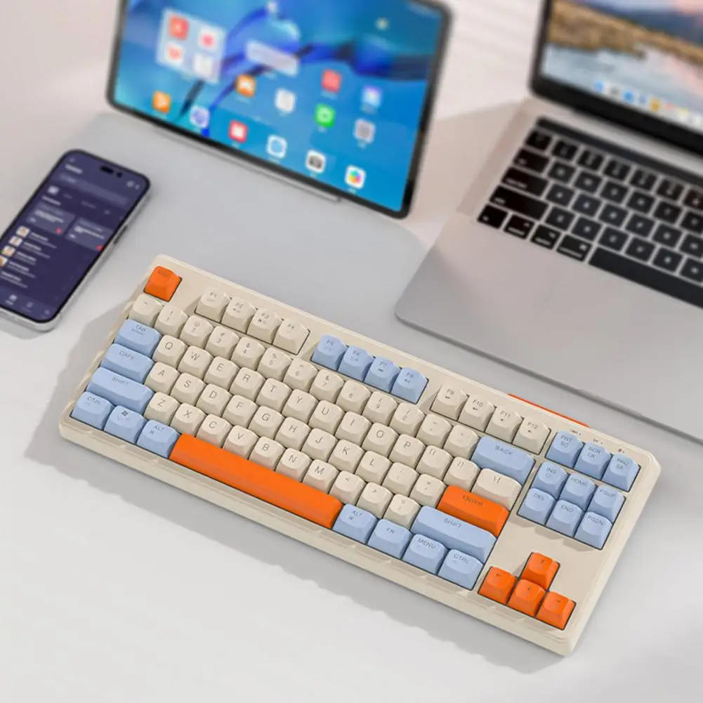 

60% Wireless Mechanical Keyboard Bluetooth Dual Mode Hot Swappable Mini 87 Key Red Switch for PC PS4