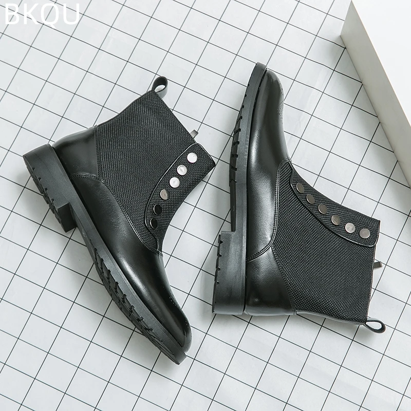 Men's Chelsea Boots High-top Boots Wear-resistant Breathable Fashion Trend Versatile Round Toe Casual Non-slip Spring and Autumn