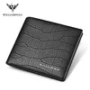 WILLIAMPOLO 100% Genuine Leather Wallet Men Crocodile Pattern Men Card Holder Wallet Real Cowhide Wallets For Man 1