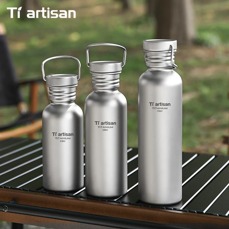 Botella De Agua De Titanio 750 Ml Clyictz - Ideal Para Senderismo, Camping Y Deportes, Con Funda Aislante