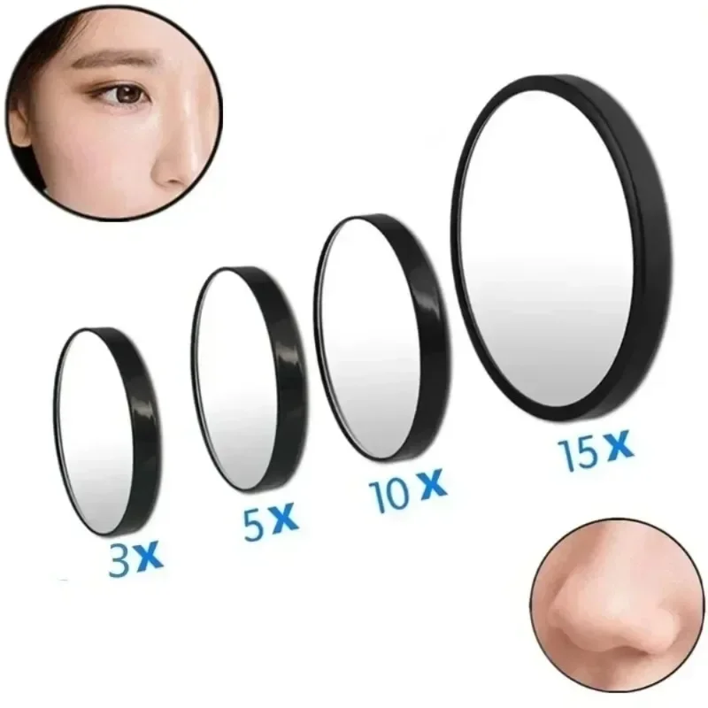Magnifying Mirror 5x/10x/15x Magnification Suction Cup Blackhead Bathroom Portable Makeup Round