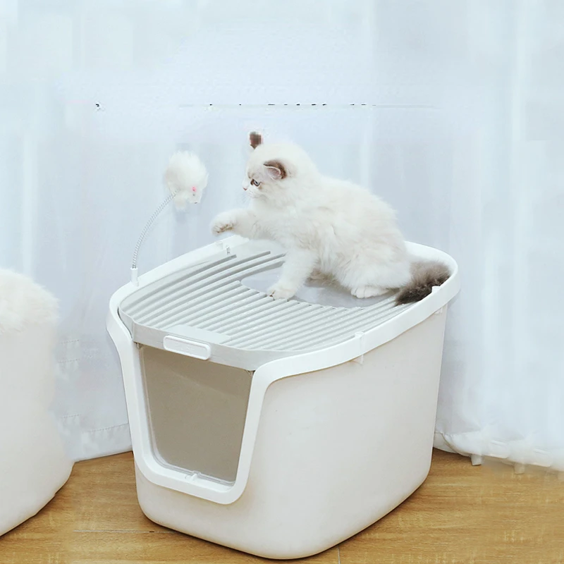 

Enclosed Convenient Cat Bedpans Training Sandbox Toilet Big Cat Bedpans Top Entry Kuweta Dla Kota Litter Box Furniture YY50CB