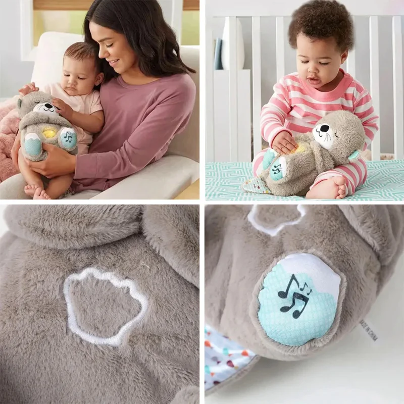 Cute Breathing Otter Soothing Plush Teddy Bear Sleep Doll Snuggle Buddy Gift 
toys with light Rhythmic Dolls for baby newborn 5