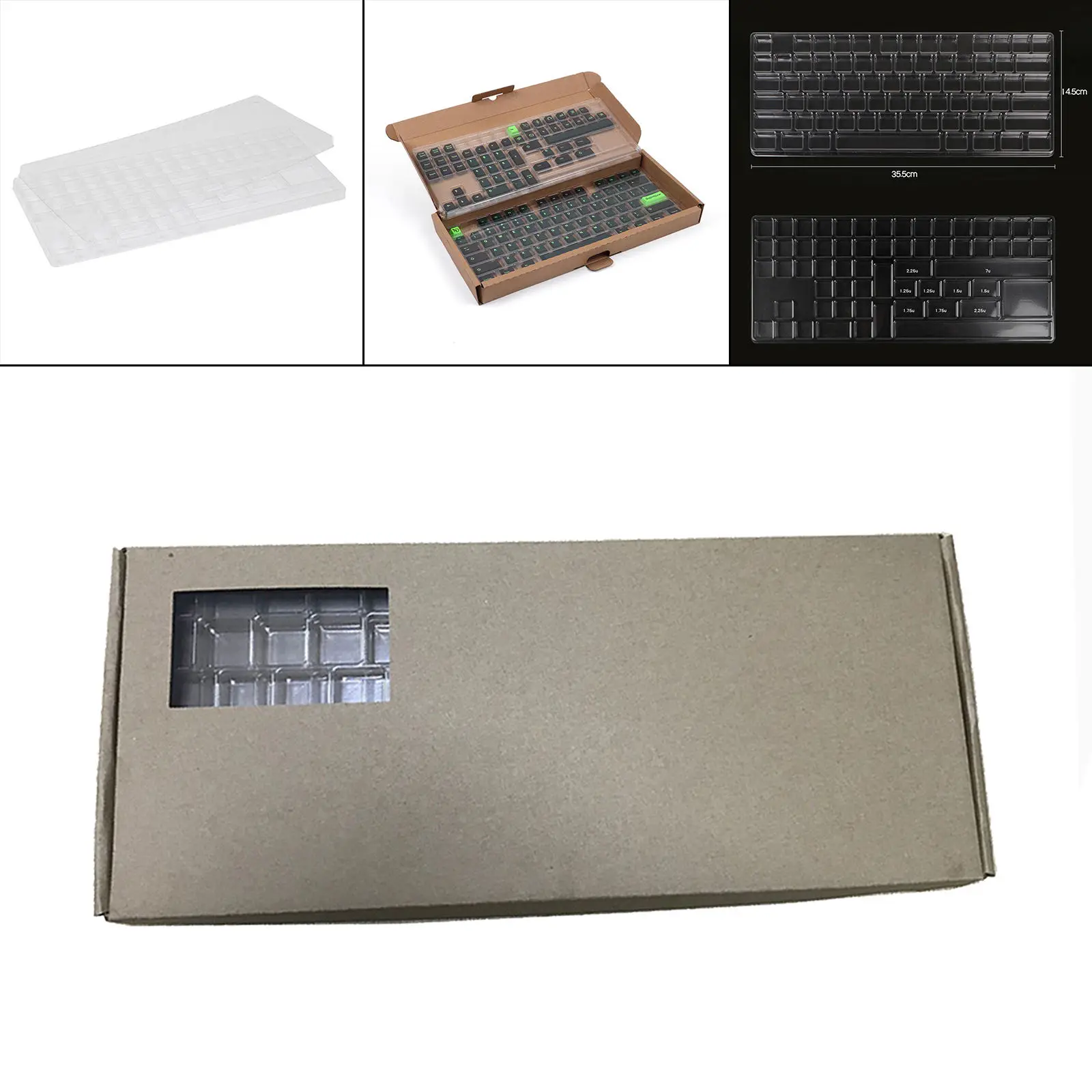 2 Layers Keycap Storage Box Washable Clear Lid for Keyboard Set Organizer Keycaps Collection Containers