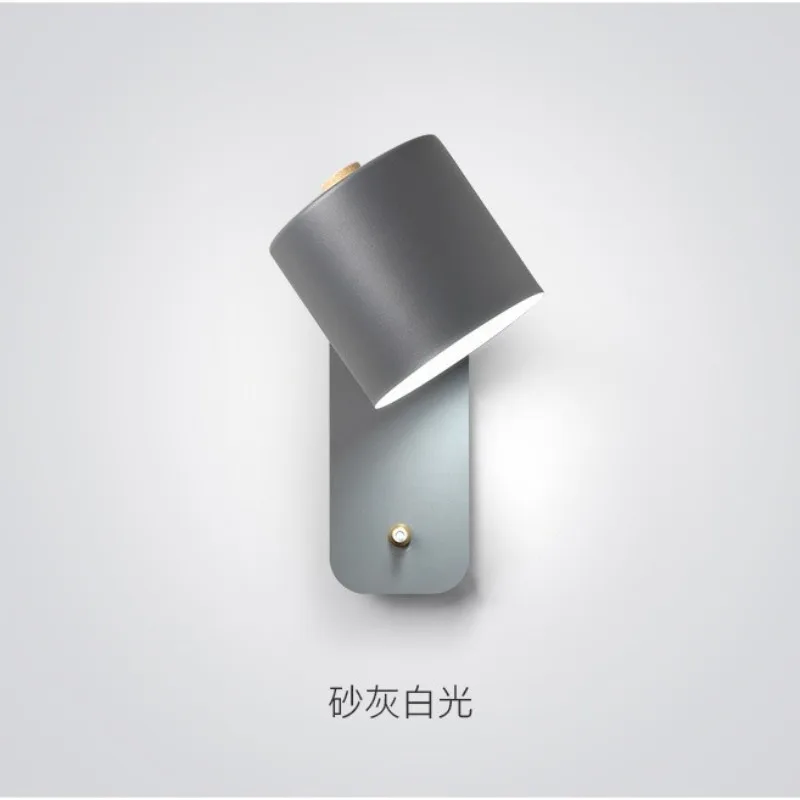 

Nordic wall lamp bedroom bedside lamp living room background wall simple modern creative led balcony with switch wall lamp