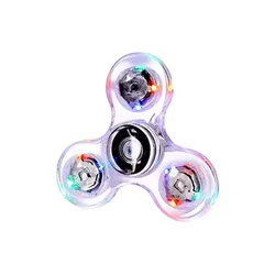 Rainbow LED Glowing Fidget Spinner - Stress and Anxiety Relief Toy (Crystal White)