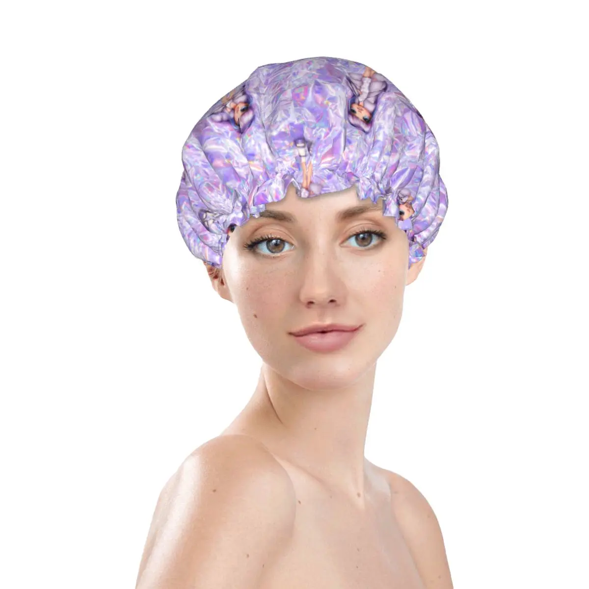Rainbow High Violet Willow Con Cuffia Da Doccia In Alluminio Viola Cuffie Da Bagno Impermeabili A Doppio Strato Per Capelli Lunghi